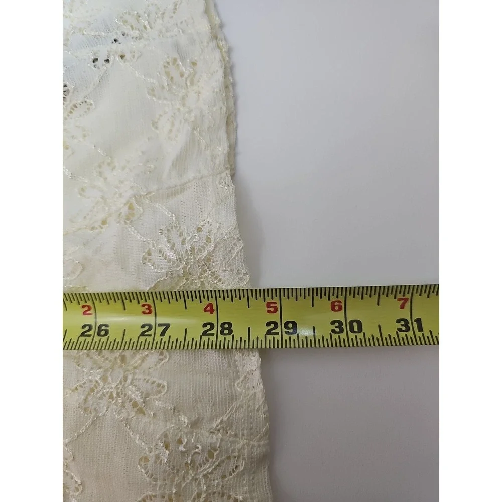 FREE PEOPLE IVORY Daisy Eyelet Lace Godet‎ Peplum Top Size Large